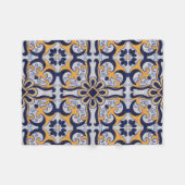 Portugiesisches Fliesenmuster Fleecedecke (Vorderseite (Horizontal))