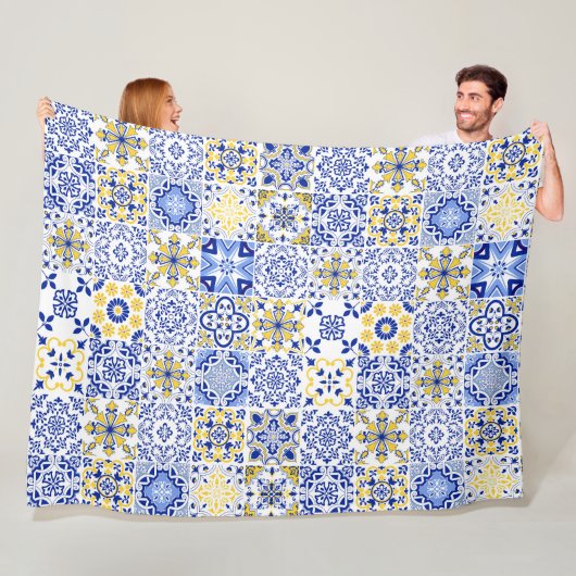 Portugiesisches Fliesenmuster  Fleecedecke (Beispiel)