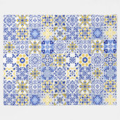 Portugiesisches Fliesenmuster  Fleecedecke (Vorderseite (Horizontal))