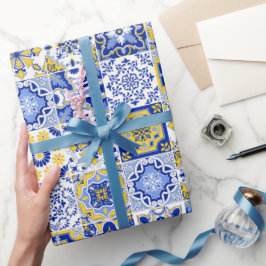 Portugiesisches Fliesenmuster Geschenkpapier