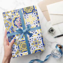 Portugiesisches Fliesenmuster Geschenkpapier