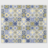 Portugiesisches Fliesenmuster Geschenkpapier (Flach)