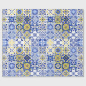 Portugiesisches Fliesenmuster Geschenkpapier (Flach)