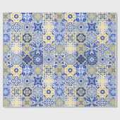 Portugiesisches Fliesenmuster Geschenkpapier (Flach)