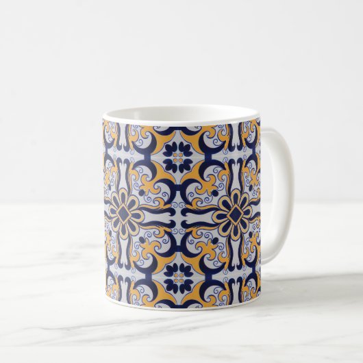 Portugiesisches Fliesenmuster Kaffeetasse (VorderseiteRechts)