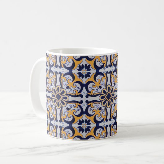 Portugiesisches Fliesenmuster Kaffeetasse (Vorderseite Links)