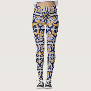 Portugiesisches Fliesenmuster Leggings