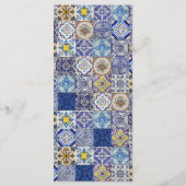 Portugiesisches Fliesenmuster Menükarte (Rückseite)