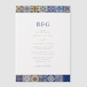 Portugiesisches Fliesenmuster Pergament Einladungen (Vorderseite)