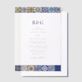 Portugiesisches Fliesenmuster Pergament Einladungen (Versetzt)