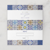 Portugiesisches Fliesenmuster Platzkarte (Außenseite Aufgefaltet)