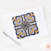 Portugiesisches Fliesenmuster Quadratischer Aufkleber (Umschlag)