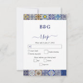 Portugiesisches Fliesenmuster RSVP Karte (Vorderseite)