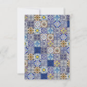 Portugiesisches Fliesenmuster RSVP Karte (Rückseite)