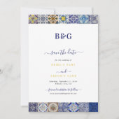 Portugiesisches Fliesenmuster Save The Date (Vorderseite)