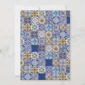 Portugiesisches Fliesenmuster Save The Date (Rückseite)