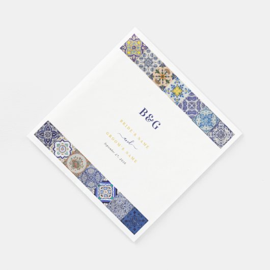 Portugiesisches Fliesenmuster Serviette (Ecke)