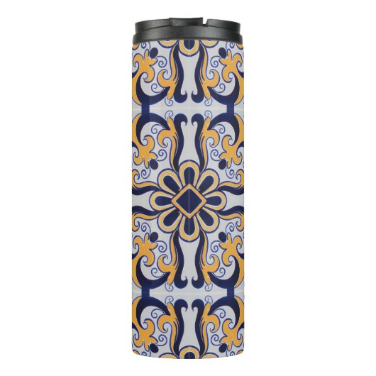 Portugiesisches Fliesenmuster Thermosbecher (Rückseite)