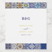 Portugiesisches Fliesenmuster Weinetikett (Einzelnes Label)