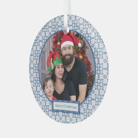 Portugiesisches Foto mit Fliesen Ornament Aus Glas (Vorderseite links)