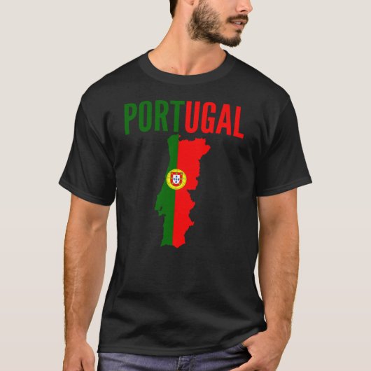 Portugiesisches Geschenk - Portugal-Karte T-Shirt (Vorderseite)
