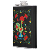 Portugiesisches Glücksroster in grüner Farbe Flachmann (Links)