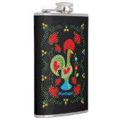 Portugiesisches Glücksroster in grüner Farbe Flachmann (Rechts)