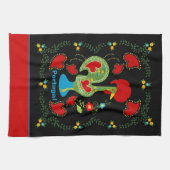 Portugiesisches Glücksroster in grüner Farbe Geschirrtuch (Horizontal)