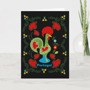 Portugiesisches Glücksroster in grüner Farbe Karte