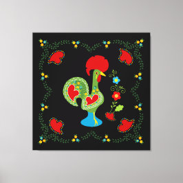 Portugiesisches Glücksroster in grüner Farbe Leinwanddruck