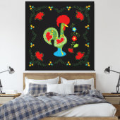 Portugiesisches Glücksroster in grüner Farbe Leinwanddruck (Insitu (Schlafzimmer))