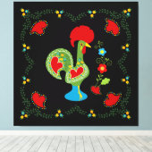 Portugiesisches Glücksroster in grüner Farbe Leinwanddruck (Insitu (Holzboden))