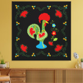 Portugiesisches Glücksroster in grüner Farbe Leinwanddruck (Insitu (Wohnzimmer))