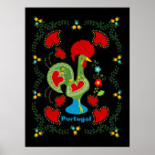 Portugiesisches Glücksroster in grüner Farbe Poster (Vorne)