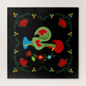 Portugiesisches Glücksroster in grüner Farbe Puzzle (Horizontal)