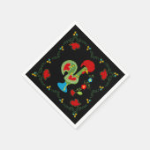 Portugiesisches Glücksroster in grüner Farbe Serviette (Ecke)