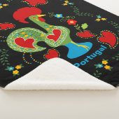 Portugiesisches Glücksroster in grüner Farbe Sherpadecke (3/4)