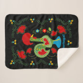 Portugiesisches Glücksroster in grüner Farbe Sherpadecke (Vorderseite (Horizontal))