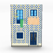 Portugiesisches Haus mit Kacheln und Vogel Fotoblock (Vorderseite)