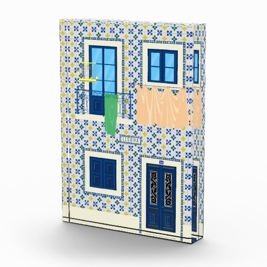Portugiesisches Haus mit Kacheln und Vogel Fotoblock (Rechts)