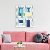 Portugiesisches Haus mit Kacheln und Vogel Leinwanddruck (Insitu (Wohnzimmer))