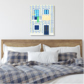 Portugiesisches Haus mit Kacheln und Vogel Leinwanddruck (Insitu (Schlafzimmer))
