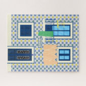 Portugiesisches Haus mit Kacheln und Vogel Puzzle (Horizontal)