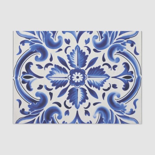 Portugiesisches niedliches Fliesenmuster Seidenpapier (Vorderseite)