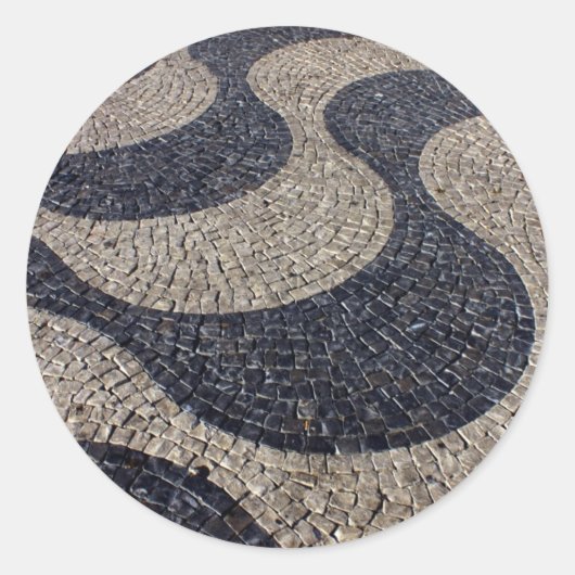 Portugiesisches Pflaster Runder Aufkleber (Vorderseite)
