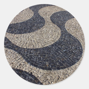 Portugiesisches Pflaster Runder Aufkleber