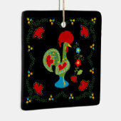 Portugiesisches Rooster des Glücks in grün Geburts Keramikornament (Rechts)