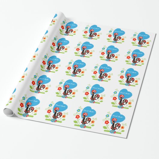 Portugiesisches Rooster Geschenkpapier (Ungerollt)