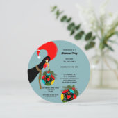 Portugiesisches Rooster Heiligabend Party Bauble Einladung (Stehend Vorderseite)