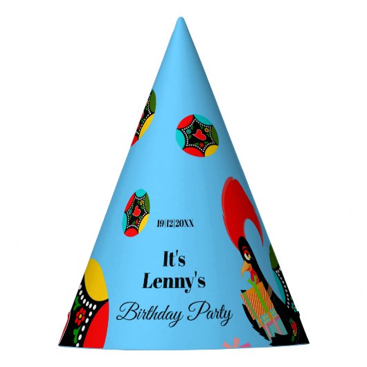 Portugiesisches Rooster mit Geschenken Partyhütchen (Vorderseite)